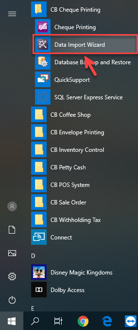 เปิดโปรแกรม โดยคลิกที่ Data Import Wizard
